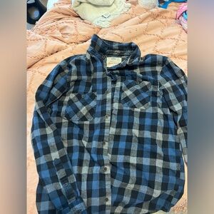 Vintage blue and gray plaid shirt